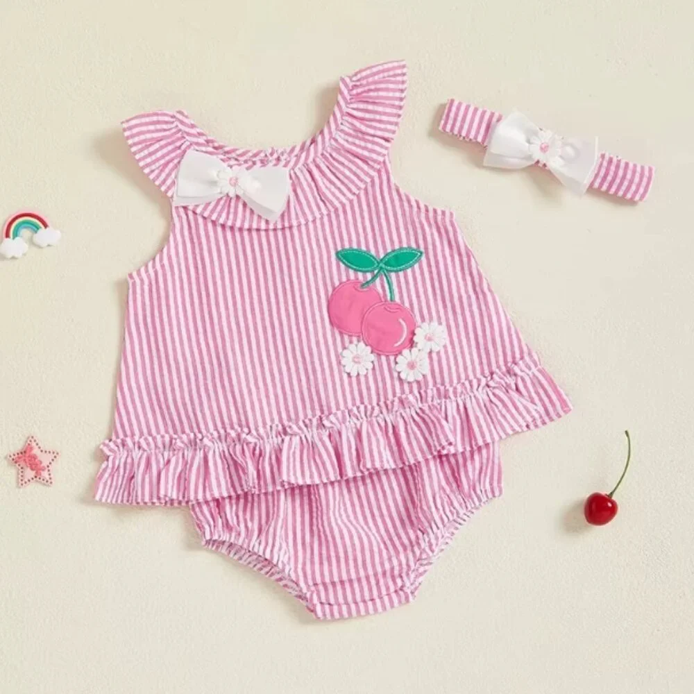 Cherry Baby Girls Tunic & Bloomers Outfit Set